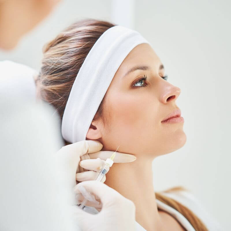 Woman receiving doctor-led Botox anti-wrinkle injection in Colchester, Essex