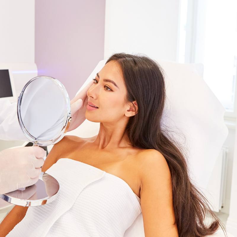 A lady being consulted for HArmonyCa treatment in Colchester at Bespoke Medical Aesthetics